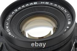 N. MINT in CASE? Konica FP Black Film Camera Hexanon 52mm F/1.8 Lens From JAPAN