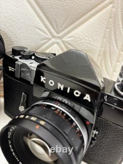 N. MINT in CASE? Konica FP Black Film Camera Hexanon 52mm F/1.8 Lens From JAPAN