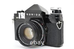 N. MINT in CASE? Konica FP Black Film Camera Hexanon 52mm F/1.8 Lens From JAPAN