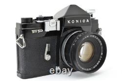 N. MINT in CASE? Konica FP Black Film Camera Hexanon 52mm F/1.8 Lens From JAPAN