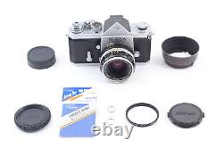 N MINT withHOOD Nikon F Silver Eye Level 35mm film camera 50mm f2 Lens FromJAPAN