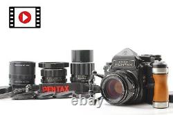 N MINT with 3 Lens? PENTAX 6x7 67 Mup TTL Grip 55mm 105mm 200mm Film Camera JAPAN