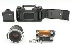 N Mint Pentax 6x7 67 Mirror Up TTL with SMC 90mm f2.8 Lens, Wood Grip From Japan