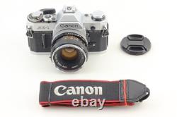 Near MINT Canon AE-1 35mm Film Camera Silver FD 50mm F1.8 Lens From JAPAN