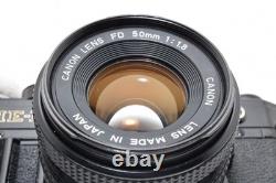 Near MINT? Canon AE-1 Black 35mm Film Camera New FD 50mm f1.8 Lens From Japan