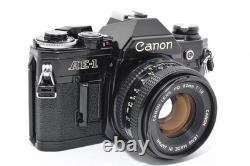Near MINT? Canon AE-1 Black 35mm Film Camera New FD 50mm f1.8 Lens From Japan