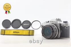 Near MINT Lens + Strap? Nikon FM Silver SLR Film Camera Ai 28mm F3.5 From