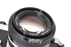 Near MINT Nikon FE SLR 35mm Film Camera New Nikkor 50mm f/1.4 Lens From JAPAN