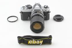 Near MINT Nikon FM Silver 35mm SLR Film Camera Ai-s 35-105mm Lens From JAPAN