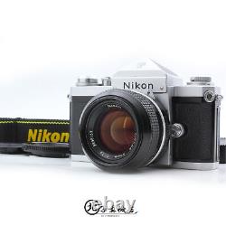 Near MINT Nikon F Silver Eye Level 35mm film camera 50mm f1.4 Lens From JAPAN