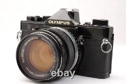 Near MINT Olympus OM-1 Black 35mm Film Camera F. Zuiko 50mm F/1.4 From Japan