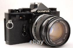 Near MINT Olympus OM-1 Black 35mm Film Camera F. Zuiko 50mm F/1.4 From Japan
