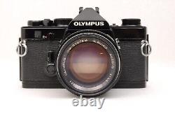 Near MINT Olympus OM-1 Black 35mm Film Camera F. Zuiko 50mm F/1.4 From Japan