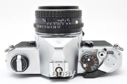 Near MINT Pentax MX Silver 35mm Film Camera SMC Pentax-M 50mm f/1.7 Lens JAPAN