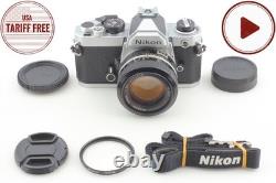 Near MINT with Strap Nikon FM Silver + Ai 50mm f/1.4 Lens Film Camera From JAPAN