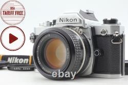 Near MINT with Strap Nikon FM Silver + Ai 50mm f/1.4 Lens Film Camera From JAPAN