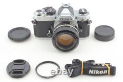 Near MINT with Strap Nikon FM Silver + Ai 50mm f/1.4 Lens Film Camera From JAPAN