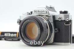 Near MINT with Strap Nikon FM Silver + Ai 50mm f/1.4 Lens Film Camera From JAPAN