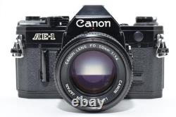 Near Mint Canon AE-1 35mm Film Camera FD 50mm f1.4 Lens From JAPAN