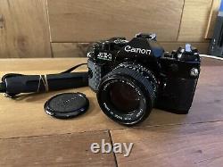 Near Mint Canon AE-1 Program Black Film Camera New FD NFD 50mm F/1.4 Lens /JPN