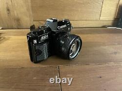 Near Mint Canon AE-1 Program Black Film Camera New FD NFD 50mm F/1.4 Lens /JPN