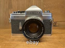 Near Mint Konica FP SLR Film Camera Hexanon 52mm F/1.8 Standard Lens From JPN