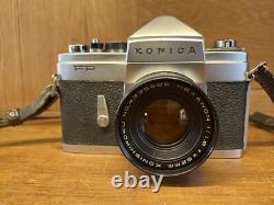 Near Mint Konica FP Silver SLR Film Camera Hexanon 52mm F/1.8 Lens From Japan