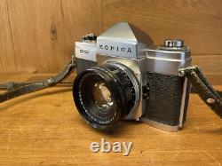 Near Mint Konica FP Silver SLR Film Camera Hexanon 52mm F/1.8 Lens From Japan