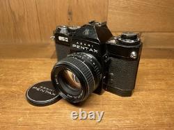 Near Mint Pentax ESII ES II Black Film Camera SMC Takumar 55mm F/1.8 From JPN