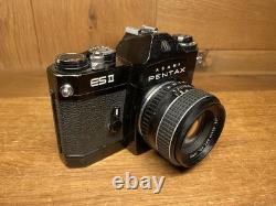 Near Mint Pentax ESII ES II Black Film Camera SMC Takumar 55mm F/1.8 From JPN