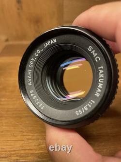 Near Mint Pentax ESII ES II Black Film Camera SMC Takumar 55mm F/1.8 From JPN