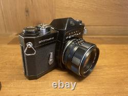 Near Mint Pentax Spotmatic SP Black Film Camera Super Takumar 55mm F/1.8 Lens