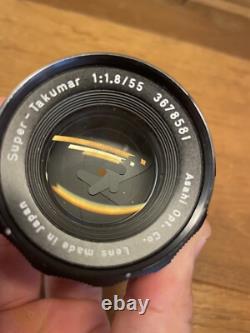 Near Mint Pentax Spotmatic SP Black Film Camera Super Takumar 55mm F/1.8 Lens