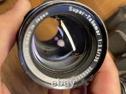 Near Mint ++ Pentax Spotmatic SP Film Camera Super Takumar 55mm 135mm From JPN