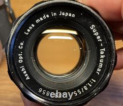 Near Mint ++ Pentax Spotmatic SP Film Camera Super Takumar 55mm 135mm From JPN
