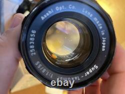 Near Mint ++ Pentax Spotmatic SP Film Camera Super Takumar 55mm 135mm From JPN