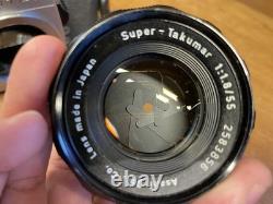 Near Mint ++ Pentax Spotmatic SP Film Camera Super Takumar 55mm 135mm From JPN