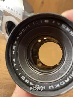 Near Mint with Case Konica FP Film Camera Hexanon 52mm F/1.8 Standard Lens / JPN