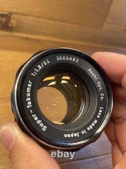 Near Mint with Case Pentax SL Film Camera Super Takumar 55mm F/1.8 Lens From JPN
