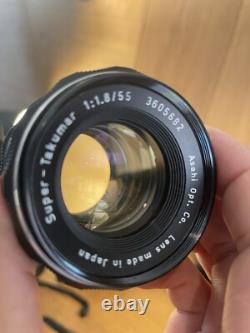 Near Mint with Case Pentax SL Film Camera Super Takumar 55mm F/1.8 Lens From JPN