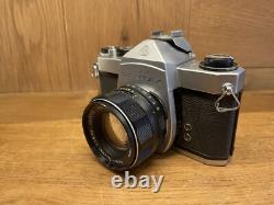 Near Mint with Flash Pentax SL Film Camera Super Takumar 55mm F/1.8 Lens From JP