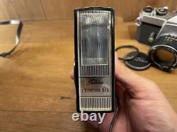 Near Mint with Flash Pentax SL Film Camera Super Takumar 55mm F/1.8 Lens From JP