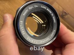 Near Mint with Flash Pentax SL Film Camera Super Takumar 55mm F/1.8 Lens From JP