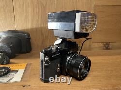 Near Mint with Flash Pentax Spotmatic SP Black Film Camera SMC T 55mm F/1.8 Lens