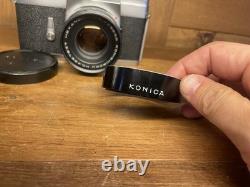 Near Mint with Rare Hood Konica FP Film Camera Hexanon 52mm F/1.8 Lens From JPN