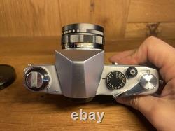 Near Mint with Rare Hood Konica FP Film Camera Hexanon 52mm F/1.8 Lens From JPN