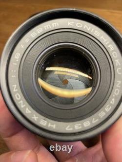 Near Mint with Rare Hood Konica FP Film Camera Hexanon 52mm F/1.8 Lens From JPN