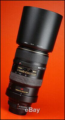Nikon AF 80-400mm f4.5-5.6D VR Telephoto Zoom Lens With Front & Rear Caps & Hood