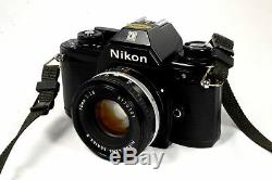 Nikon Em 35mm Film Camera SLR Body Withlens 50mm Very Good