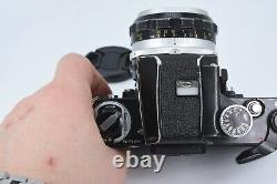 Nikon F2 Black Photomic SLR Film Camera Body Chrome /w 50mm 1.4 Lens Meter Issue